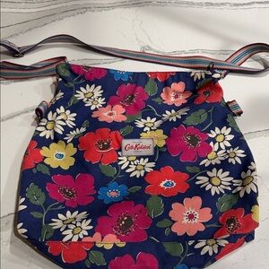 Cath Kidston Navy Floral/polka dot  Canvas Shoulder Bag- Reversible